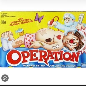 Hasbro Operation Game with Red and Yellow Design